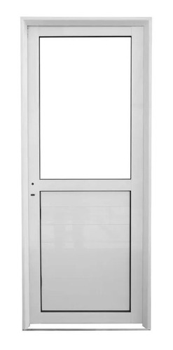Puerta Aluminio Reforzado Herrero 1/2 Vidrio 90x200