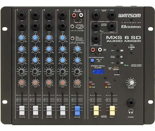 Ciclotron Mesa De Som Analógica Mxs6-sd Audio Mixer