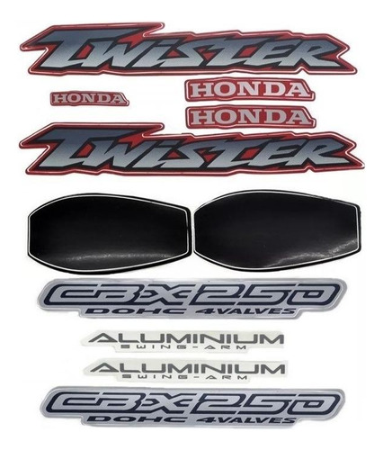 Kit Adesivos Cbx250 Twister 2001 A 2002 Vermelho