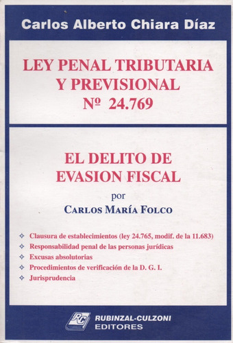 Libro Ley Penal Tributaria Y Previsional No  24.769