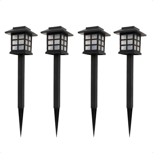 Kit 4 Luminárias Led Jardim Gramado Poste Espeto Decoração