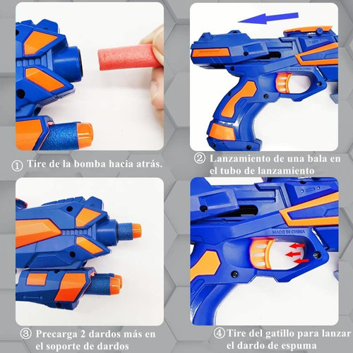 Pistolas de juguete para niños con balas dardos de espuma compatible NERF 