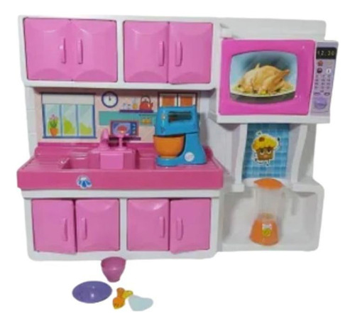 Cozinha Infantil Rosa Maxi House Com Pia Que Sai Água