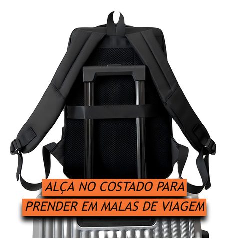Bolsa Masculina Impermeável Detalhes Couro Pu Laptop Entrada Usb Compatível com Notebooks Dell Acer HP Lenovo Macbook Pro Air M1 M2 M3 Faculdade Universidade Escola Executiva Trabalho 15.6 Polegadas