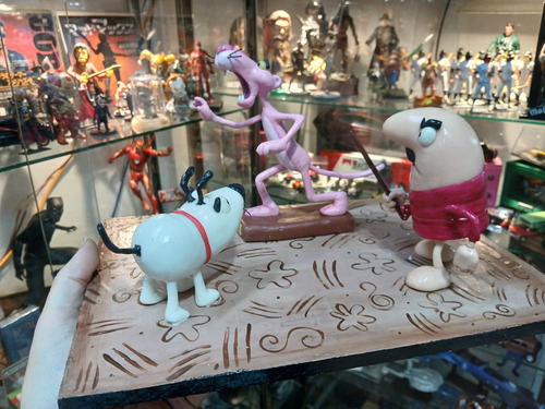 Diorama Figura Pantera Rosa Porcelana Fria Escena Del Perro