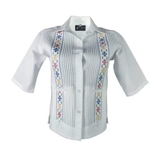 Blusa guayabera dama hot sale