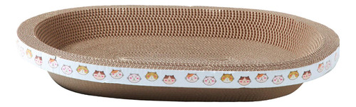 Cama Rascadora De Gato De Cartón Ovalada, Tablero 50cmx32cm