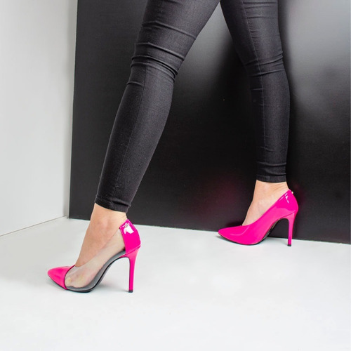Imagen 2 de 7 de Zapatos Stilettos De Mujer De Cuero Ecológico Naples Ferraro