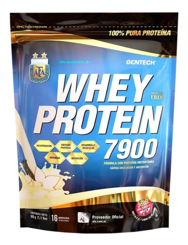 Whey Protein 7900 1 Kg Gentech Afa Proteína Masa Muscular
