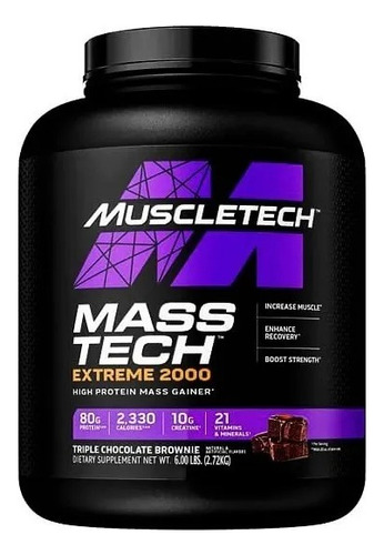 Proteina Mass Tech Extreme 2000 Muscletech 6 Lbs Todo Sabor