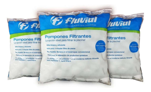 Pompones Filtrantes Fluvial Para Filtro Vulcano Vc30 X 3 Uni