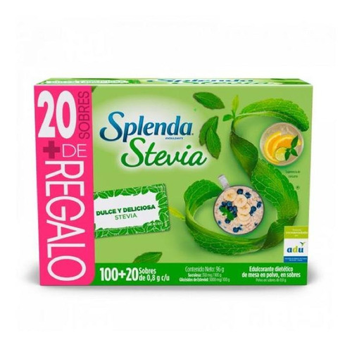 Splenda Stevia 100 Sobres + 20 Gratis