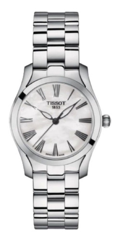 Reloj Tissot T-wave Plateado Esfera Mother Of Pearl Boleta Color del fondo Blanco