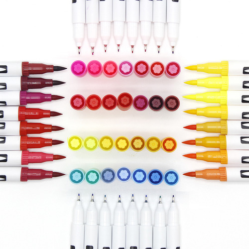 Set De Rotuladores De Color W-72, Pincel Fineliner De Doble