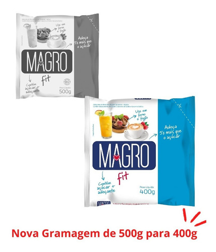 Magro Açucar Light Refil 400g Kit 06 Unidades