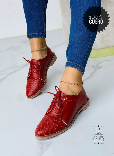 Zapatos De Damas Casuales 100% Cuero Tipo Oxford