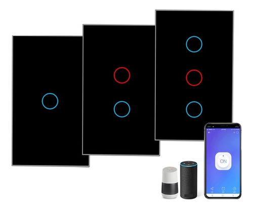 3pcs Wifi Smart Switch Voice Control Touch Light Switch