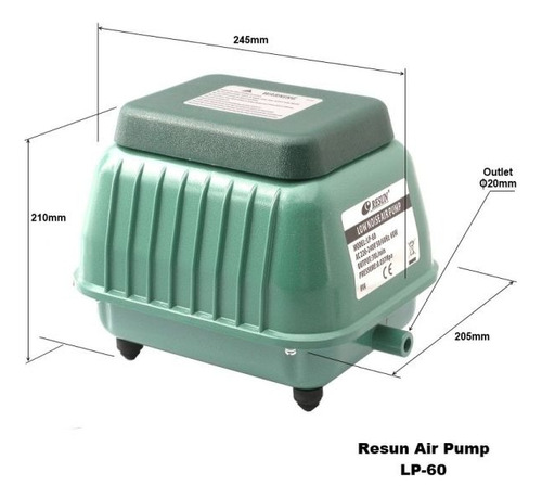 Resun Lp-60 Motor Aireador Piscicultura Filtro Peces 4200l/h