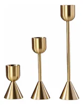 Comprar Porta Velas De Latón Dorado, Porta Velas Cónicos, Juego De 3