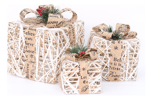 3pcs Nueva Navidad Caja De Regalo Led De Tres Piezas Set Y