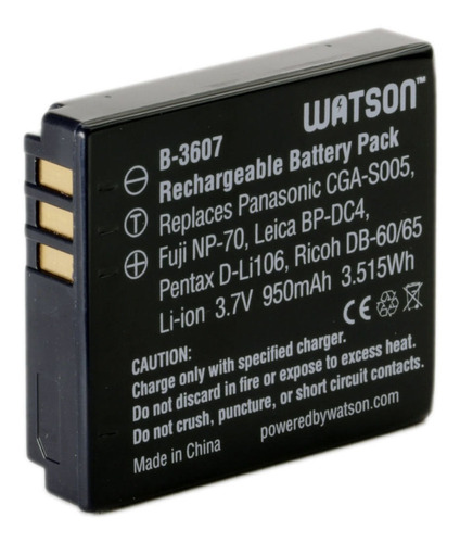 Watson Cga-s005 Lithium-ion Battery Pack (3.7v, 950mah)