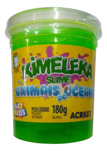 Slime Kimeleka Animais Oceano 180g Verde Acrilex