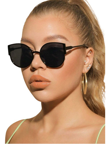 Lentes Gafas De Sol Moda Para Dama Mujer Lente Negro