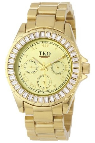 Reloj Tko Orlogi Para Mujer Tk520gd Capri Metal Gold Swarovs