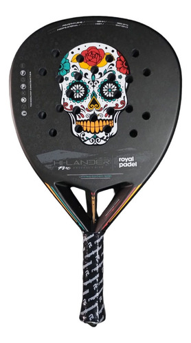 Paleta De Padel Royal Highlander Fiber Pro - Local Olivos Color Negro Calavera