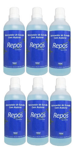 Repos Removedor De Esmalte Com Acetona Kit 6un De 140ml