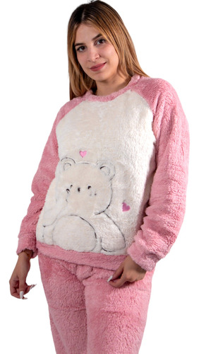 Pijamas Polar Tipo Sherpa Súper Abrigador, Para Mujer De Oso