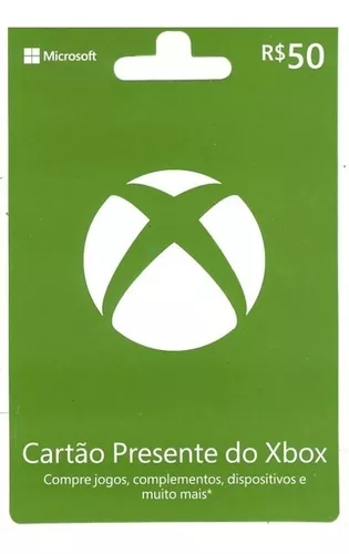 Cartão Presente Xbox Gift Card R$50,00 - Escorrega o Preço