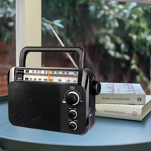  Radio FM Bluetooth portátil con la mejor recepción, radio  analógica retro funciona con pilas o radio transistor vintage de  alimentación CA con altavoz grande, conector estándar para auriculares para  : Electrónica