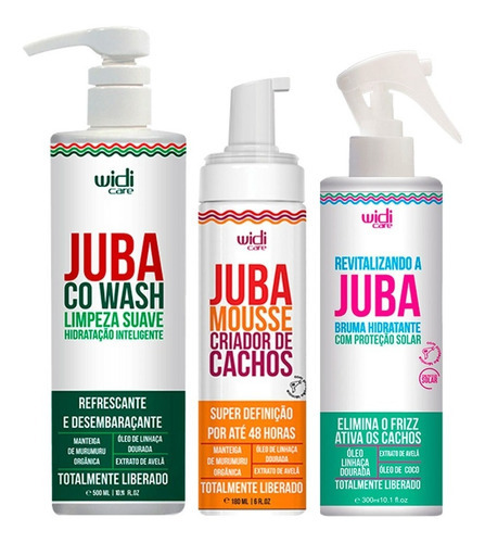 Kit Widi Care Juba Co Wash + Mousse + Bruma Hidratante