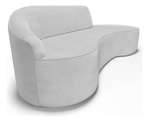 Sofá Living 3 Lugares 210cm Braço Esquerdo Mozart Linho Cza Cor Cinza