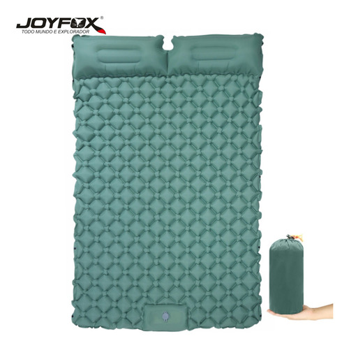 Colchoneta de acampada doble, ultraligera, portátil, automática, inflable, con almohada, para hasta 200 kg, 190 x 120 x 5 cm