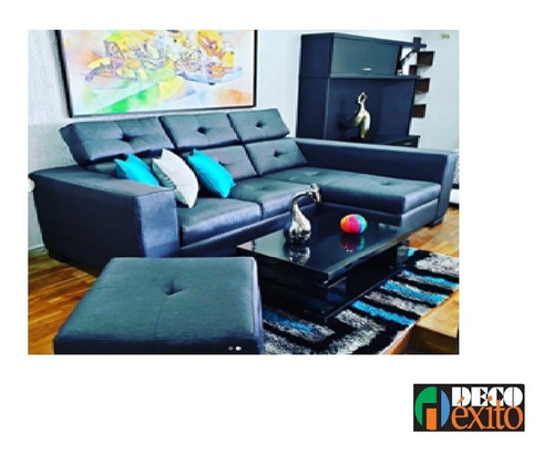 Modular  Sofa Juego De Sala Mueble Palermo Con Puff 