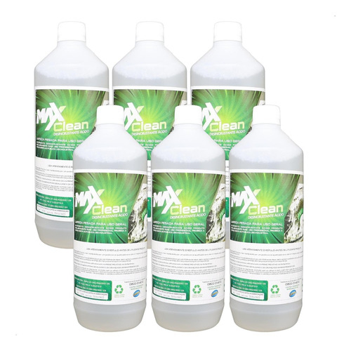 Kit 6 Desincrustante Ácido Maxclean Limpeza Pesada 1 Litro