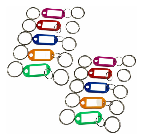 Set 10x Llavero Tag Etiqueta Organiza Llaves Llaveros