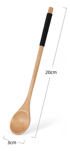4 Cuchara De Mango Largo, Cucharadita De Madera, Ligera De B