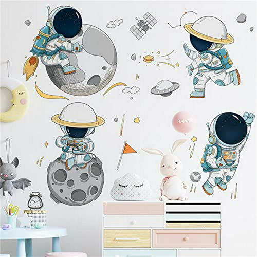 Vinilos De Pared Astronautas Espacio Para Niños - Pegatinas
