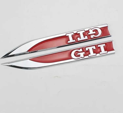 2 Emblemas Espadillas Gti Rojo Golf Polo Volkswagen Fender