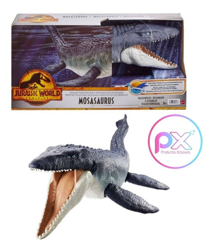 Imagen 1 de 6 de Jurassic World Mosasaurus Dinosaurio 71cms. Mattel Mosasauro