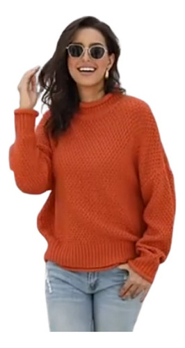 Suéter Hilo Grueso Para Mujer Suéter Con Manga Dolman Rizada