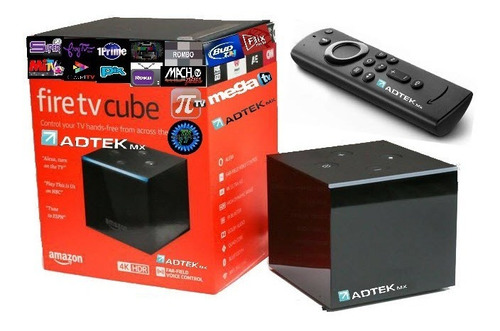 Amazon Fire Tv Cube Cubo 4k + 1 Mes Regalo Firetv Adtek Mx Version 2019 Control Blutooth Con Volumen Y Encendido