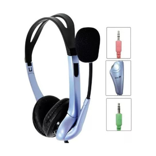 Audífonos Genius Hs-04s Azul Y Negro
