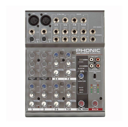 Phonic Am105fxu Mixer 2 Mic/linea + 4st, Phantom Multiefect