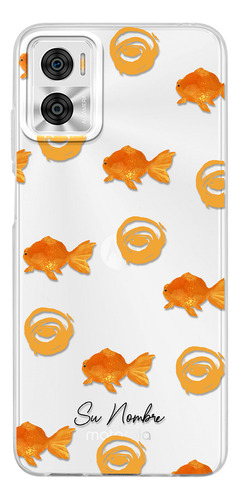 Funda Para Motorola Para Mujer Patrón Pez Peces Con Nombre