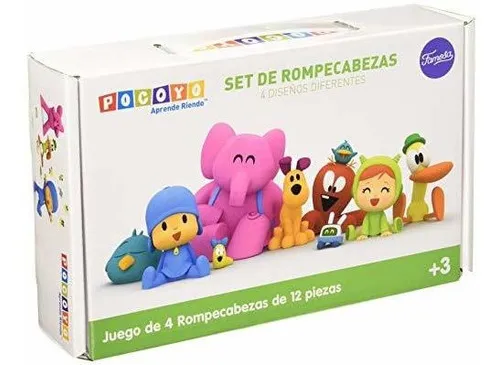 Pocoyo Set De 4 Rompecabezas De 12 Piezas, Niños 3+ Años