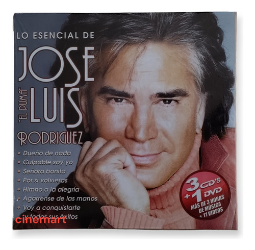 Jose Luis Rodriguez El Puma Lo Esencial Disco 3 Cd's + 1 Dvd